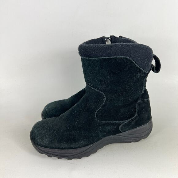 L.L. Bean Snow Boots Women's 7 Black Suede Winter Side Zip Round Toe 290478 - Picture 5 of 9